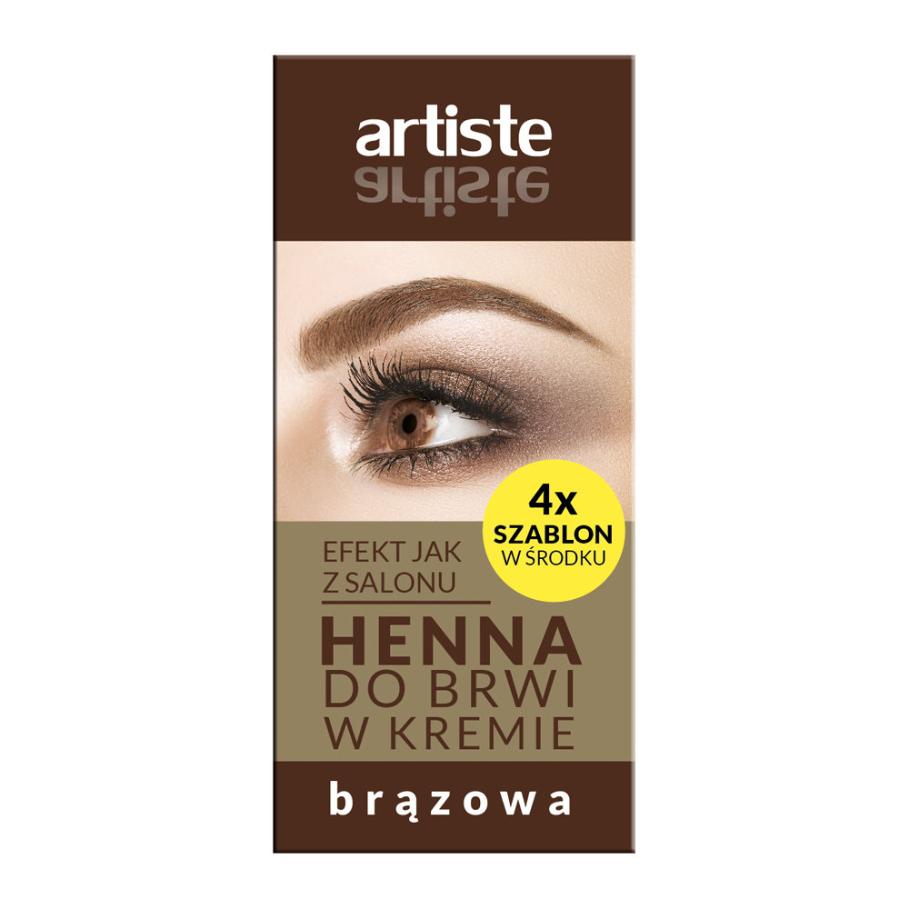 Artiste, Henna do brwi w kremie, Brązowy, 30 g