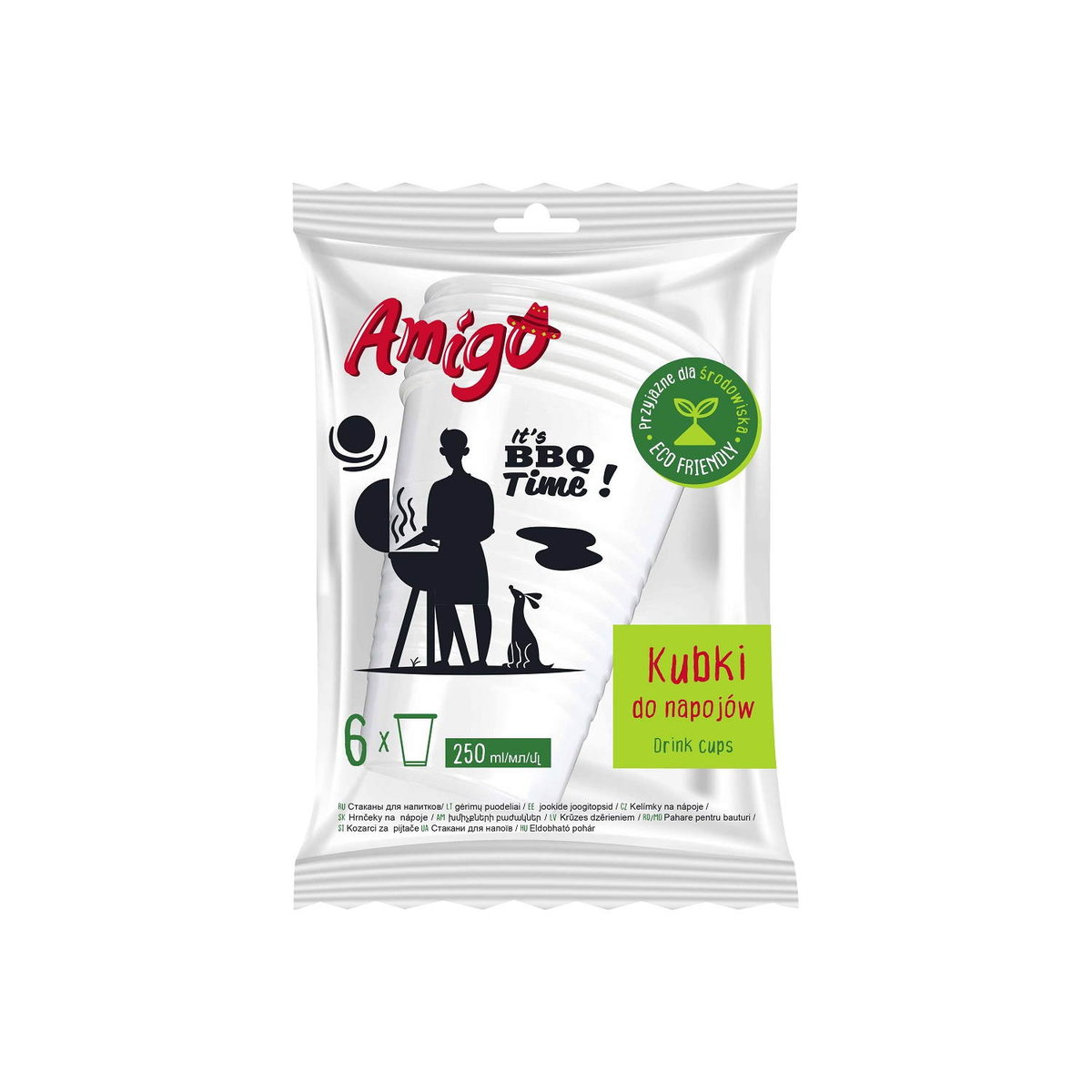 Amigo Amigo Eco Friendly Kubki jednorazowe papierowe 6szt