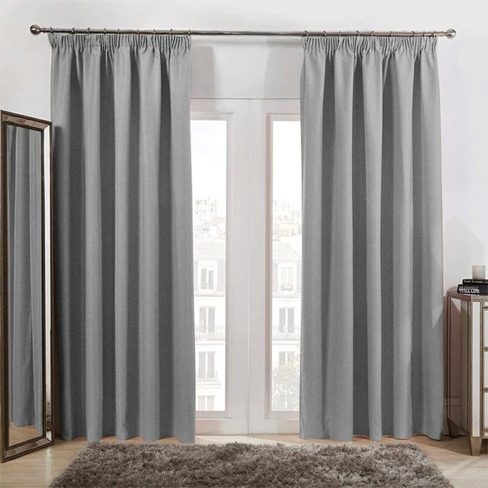 Piruu Zasłony grube Velvet na taśmie 140x250 cm szara mysz 29986