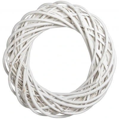 Wianek Wiklinowy Biały 40 cm Wiklina Gruby