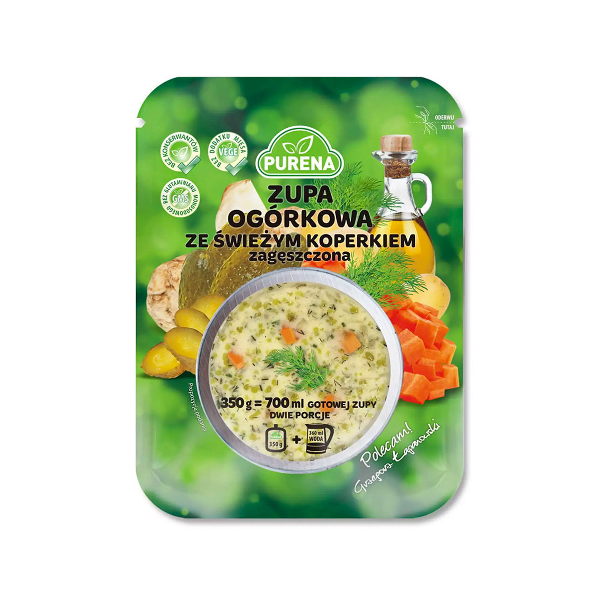 Purena Zupa ogórkowa ze świeżym koperkiem, zagęszczona Purena, 350g 5906746006748