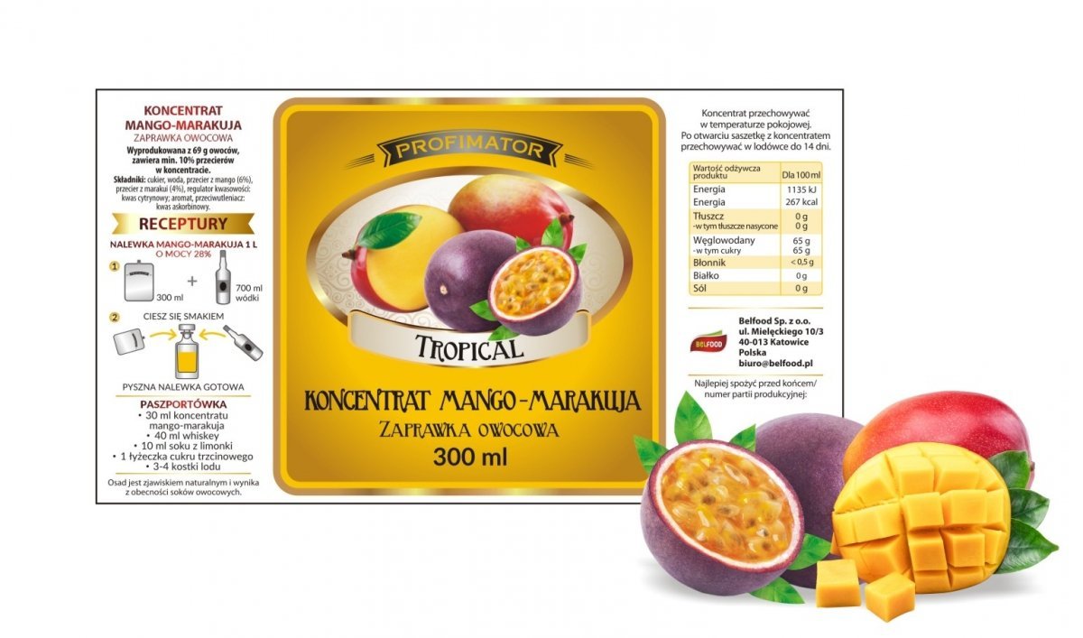 PURENA Zaprawka Na Nalewkę Mango- Marakuja 300ml