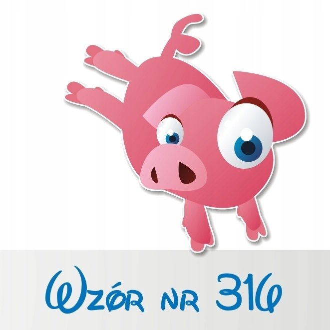 Naklejka na ścianę 50cm Świnka 316, 50x50 cm