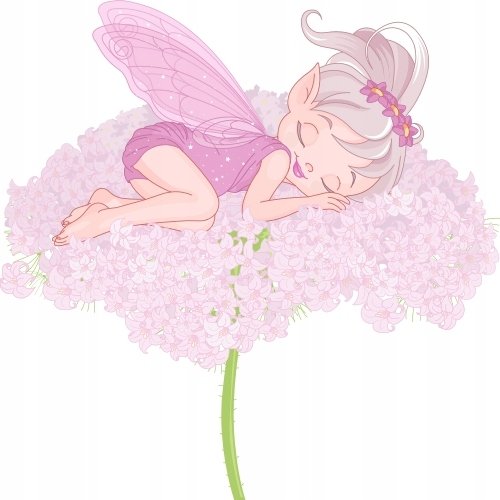 Naklejka na ścianę wróżka kwiatki Elf Calineczka, 120x120 cm