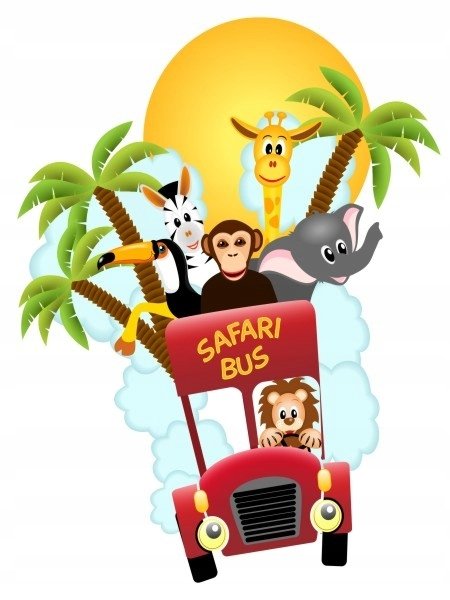 Naklejka na ścianę dla dzieci 130cm Jeep safari 3, 130x93 cm