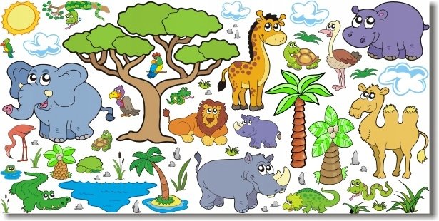 Naklejki ścienne dla dzieci mat Dzikie Safari, 200x100 cm
