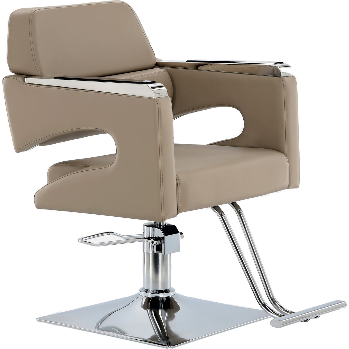 Fotel fryzjerski Gaja Grey hydrauliczny obrotowy podnóżek do salonu fryzjerskiego krzesło fryzjerskie