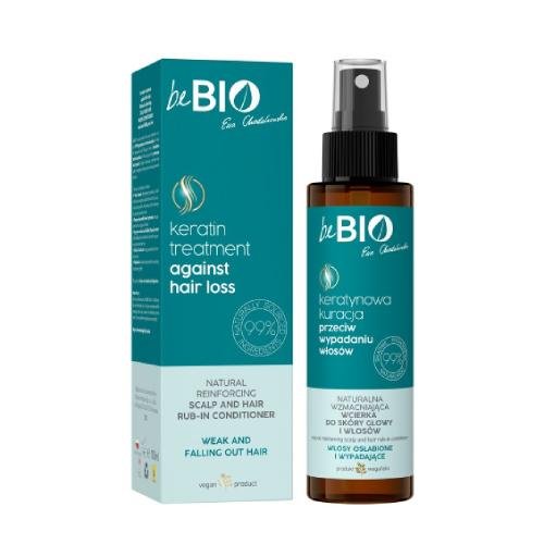 BeBio - Keratin Treatment Against Hair Loss - Natural Reinforcing Scalp Rub-In Conditioner - Keratynowa kuracja przeciw wypadaniu włosów - Naturalna wcierka do skóry głowy i włosów - Włosy osłabione i wypadające - 100 ml