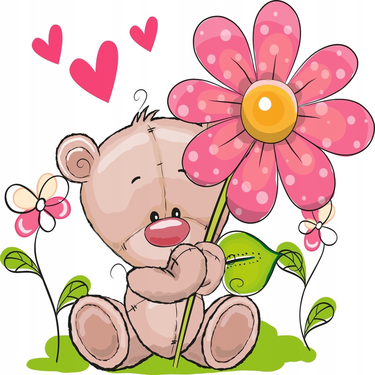 Naklejki na ścianę dla dzieci z misiem Miś 55, 120x120 cm