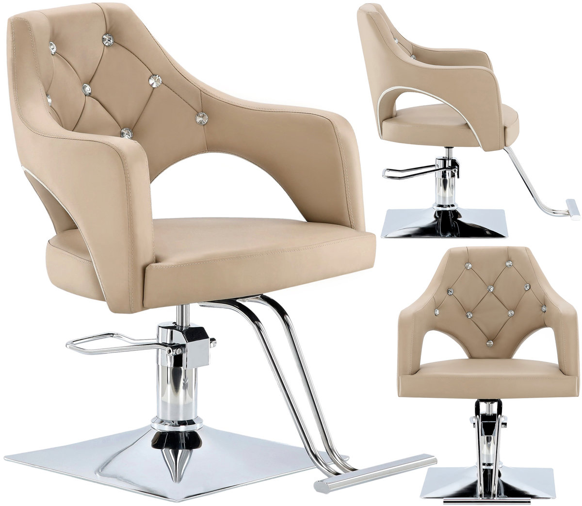 Fotel fryzjerski Leia hydrauliczny obrotowy podnóżek do salonu fryzjerskiego krzesło fryzjerskie