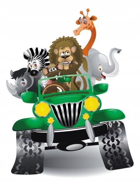 Naklejka na ścianę dla dzieci 165cm Jeep safari 2, 165x120 cm