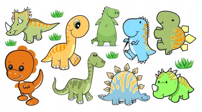 Naklejki samoprzylepne dla dzieci dinozaury Dino 1, 60x30 cm