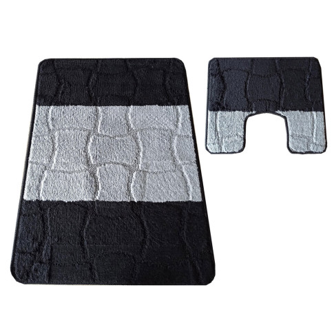 Czarne antypoślizgowe dywaniki łazienkowe - Depi