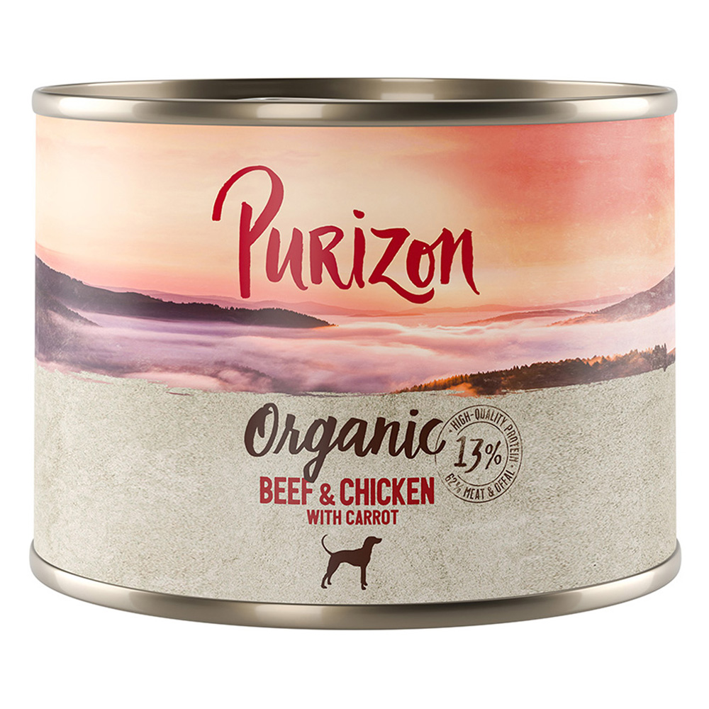 Purizon Organic, 6 x 200 g - Wołowina i kurczak z marchewką