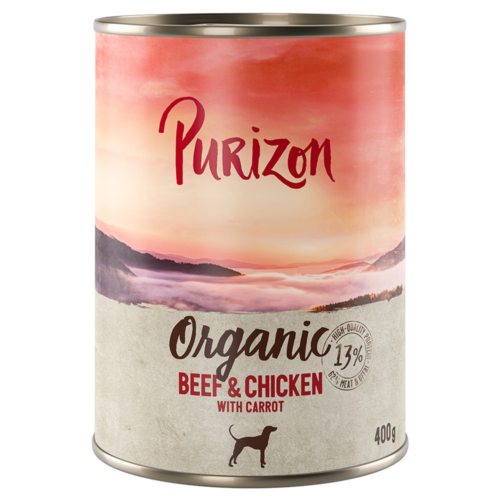 Purizon Organic, 6 x 400 g - Wołowina i kurczak z marchewką