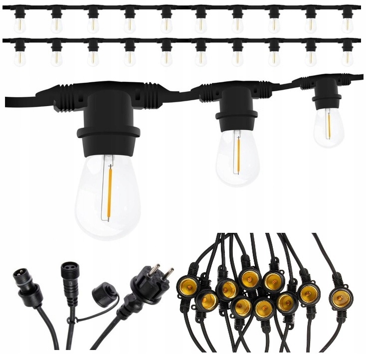 Girlanda Ogrodowa Lampki Świetlny Łańcuch Długa