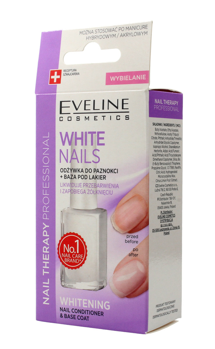 Eveline Nail Therapy Odżywka wybielająca do paznokci 3w1 12ml