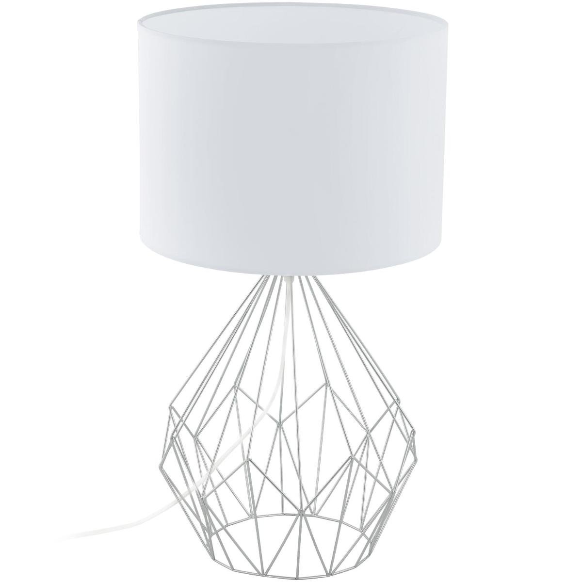 Eglo Druciana LAMPA stołowa PEDREGAL 1 95187 abażurowa LAMPKA stojąca drut biała