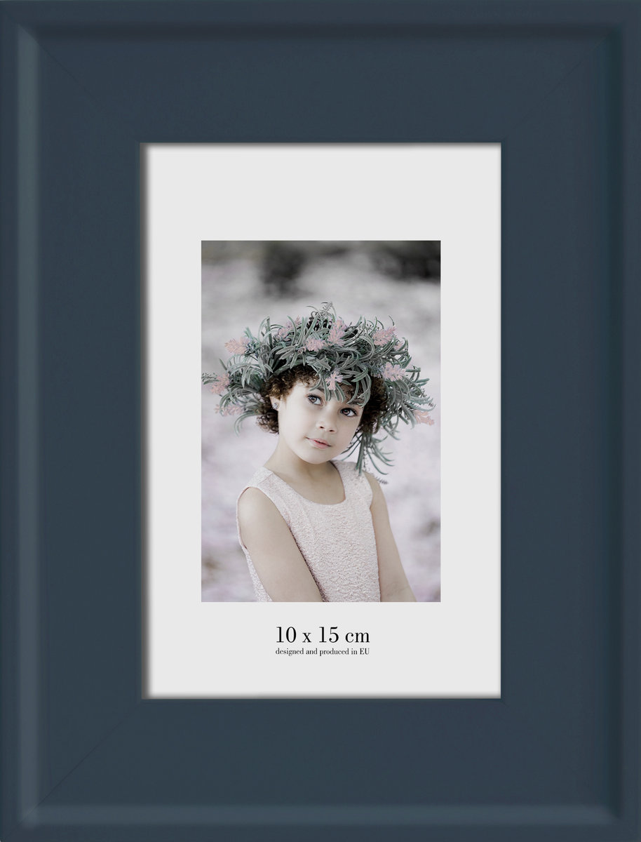 Niebieska ramka ścienna Styler Malaga, 17x22 cm