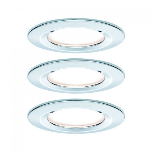 Paulmann Zestaw Oprawa wbudowana Nova Coin LED 3x6,5W 2700K 230V Chrom/Aluminium PL93463