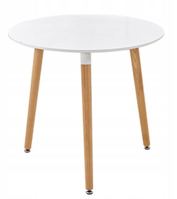 Nowoczesny stylowy okrągły stół - biały - 60cm