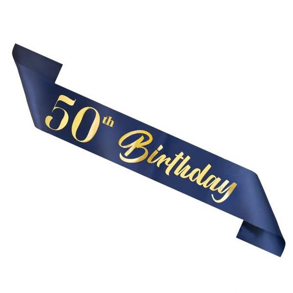 SZARFA 50 URODZINY GRANATOWA