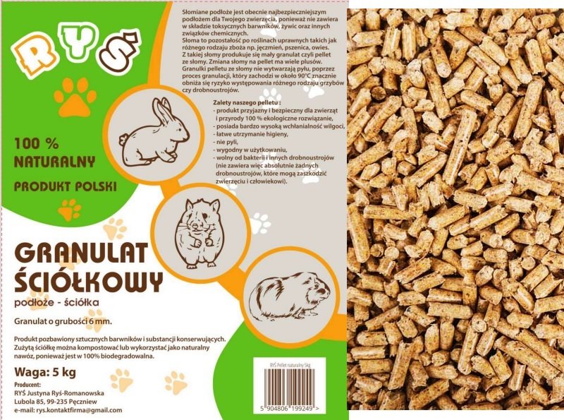 GRANULAT ŚCIÓŁKA - NATURALNY PELLET RYŚ