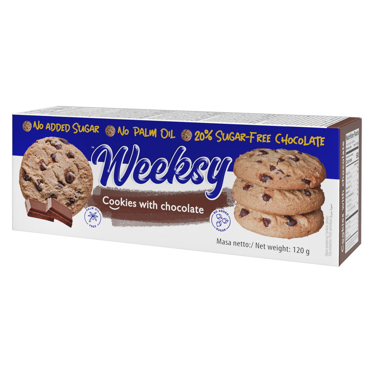 KRUCHE Ciasteczka z KAWAŁKAMI czekolady 120g WEEKSY