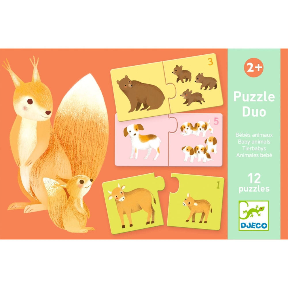 Djeco Puzzle dla dzieci duo mamy i dzieci zwierzątka