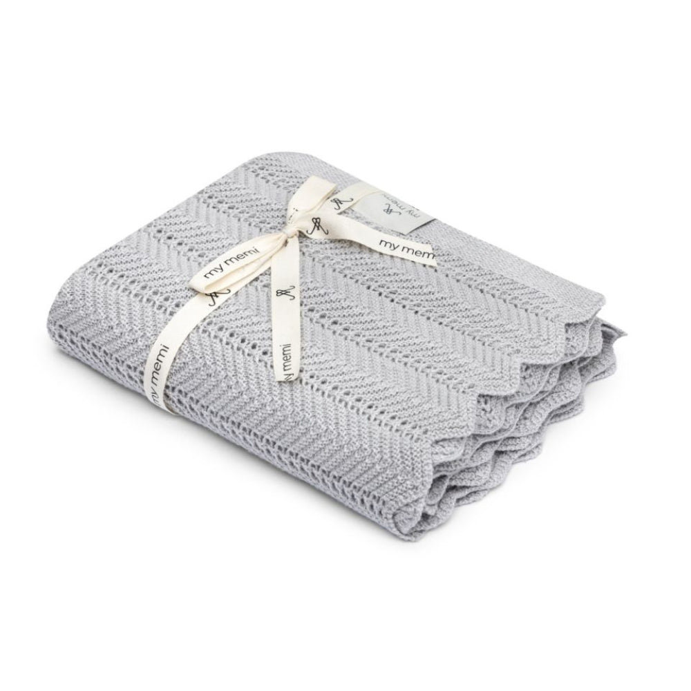 Memi Bambusowy kocyk dla niemowlaka Feather Light grey  80x100 cm