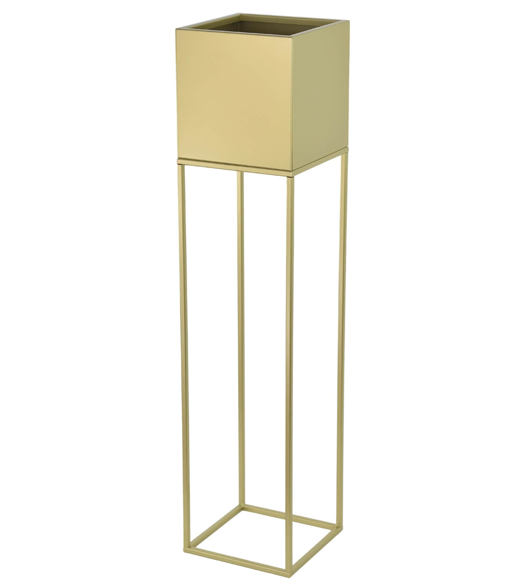 Kwietnik osłonka stojak Lorient 20x20x87 cm metalowy złoty loft
