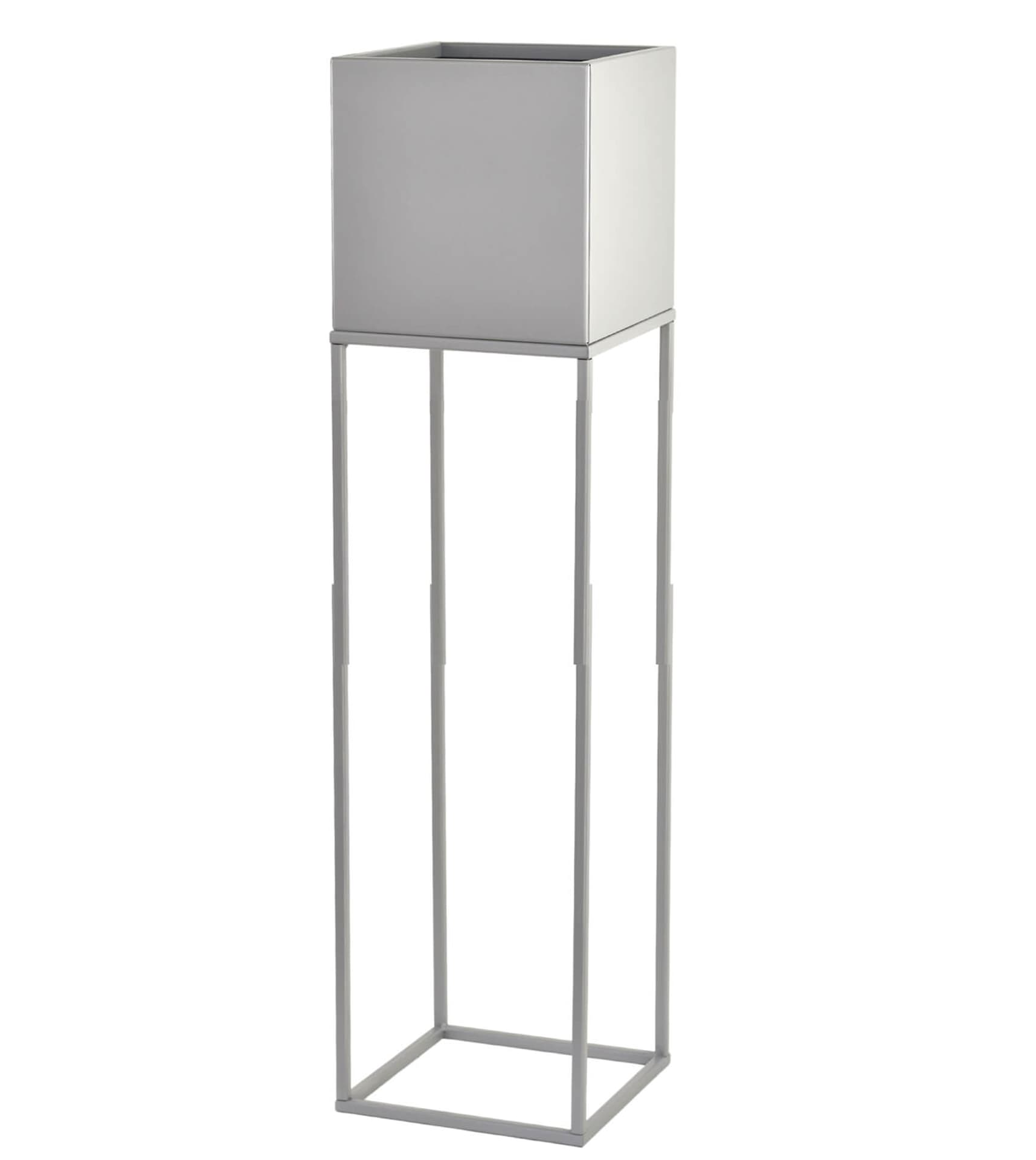 Kwietnik osłonka stojak Lorient 20x20x87 cm metalowy srebrny loft