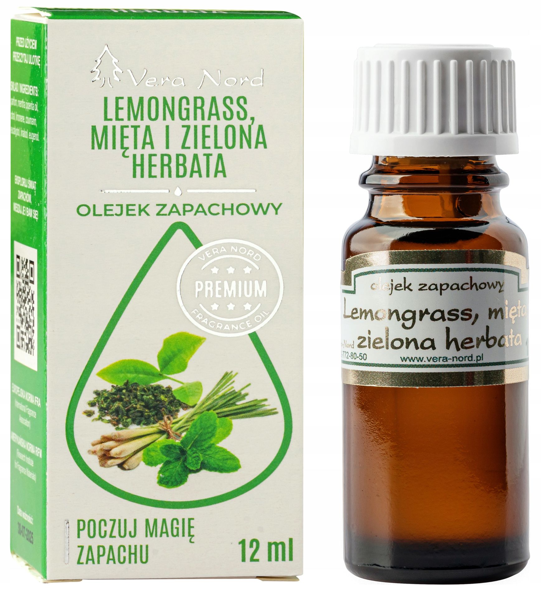 Lemongrass, Mięta, Zielona Herbata OLEJEK12 ml