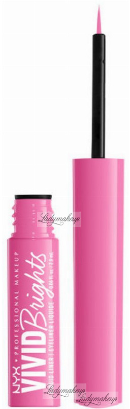 NYX Professional Makeup - VIVID BRIGHTS - MATTE LIQUID EYELINER - Matowy tusz do kresek z pędzelkiem - 2 ml - 08 - DON''T PINK TWICE