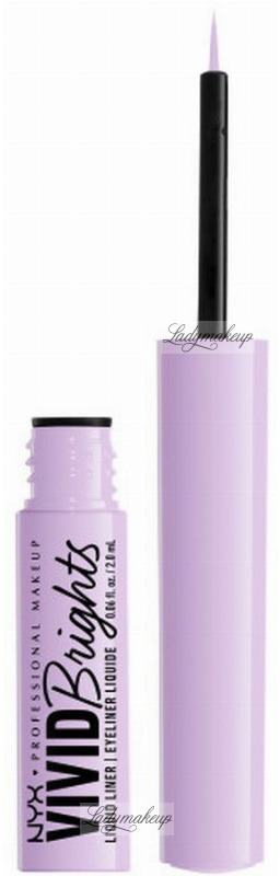 NYX Professional Makeup - VIVID BRIGHTS - MATTE LIQUID EYELINER - Matowy tusz do kresek z pędzelkiem - 2 ml - 07 - LILAC LINK