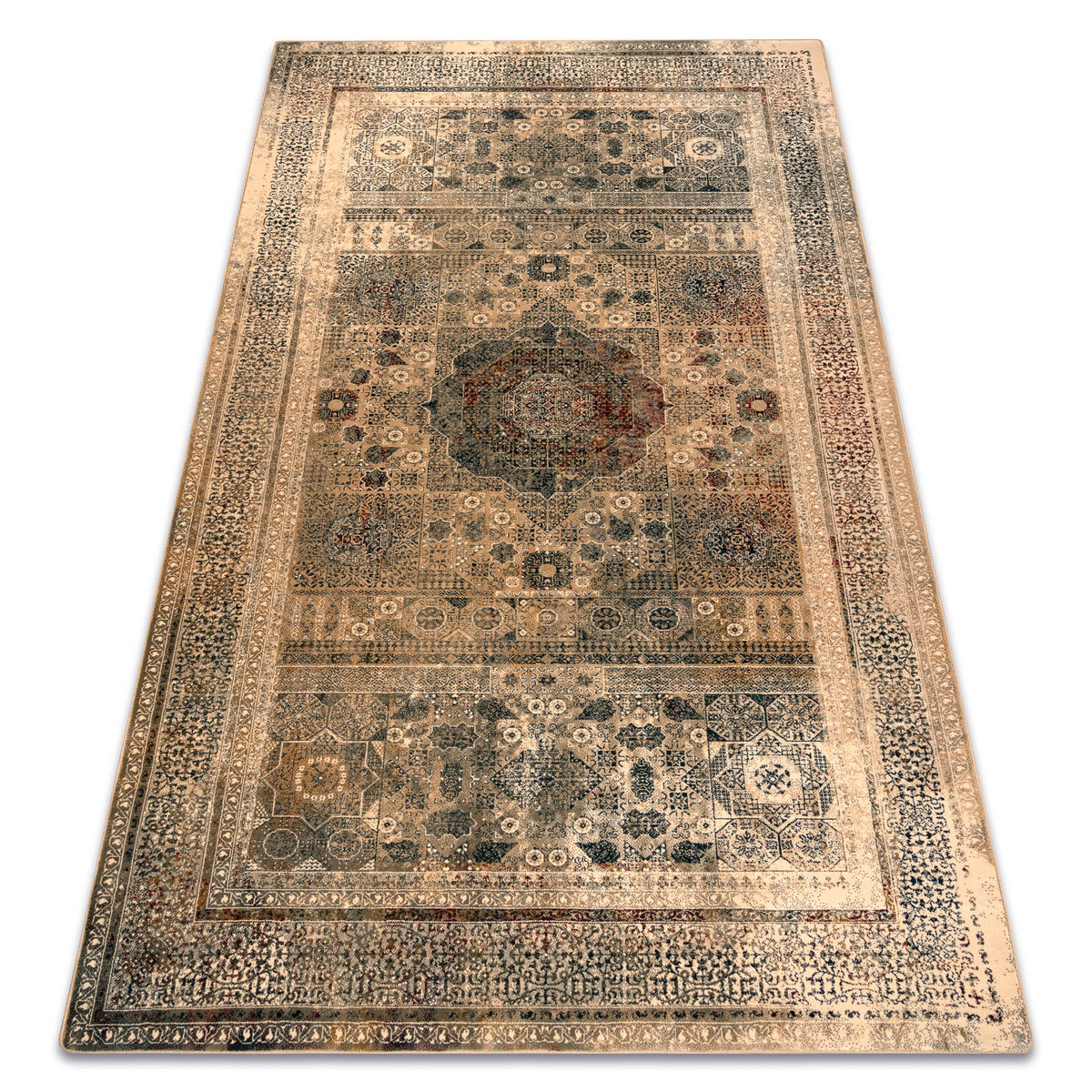Dywan wełniany SUPERIOR MAMLUK orientalny vintage krem, 235x350 cm