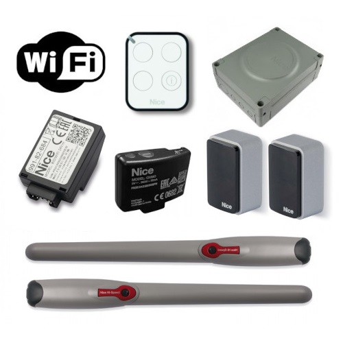 Nice Zestaw Wingo WG3524HS HI-SPEED 24V ERA ONE BIDI + BIDI WIFI do bram skrzydłowych o długości skrzydła do 3 m  i ciężarze do 200 kg