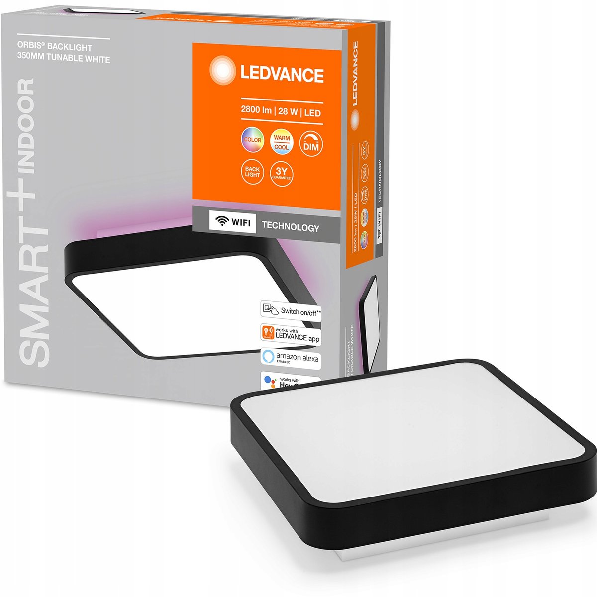 LEDVANCE SMART+ SMART+ WiFi Orbis Backlight czarna 35x35