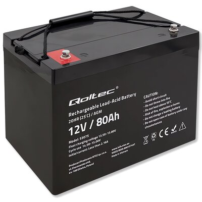 Qoltec Akumulator AGM 12V 80Ah