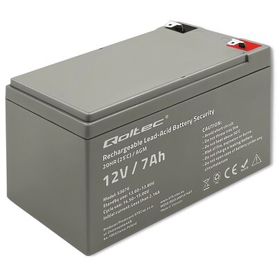 QOLTEC 53076 Akumulator AGM 12V 7Ah max. 105A Security
