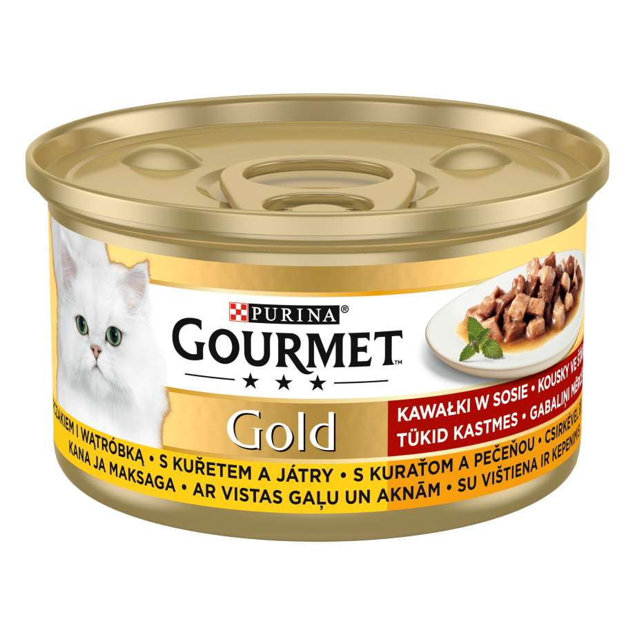 Gourmet - Karma dla kotów kurczak i wątróbka w sosie