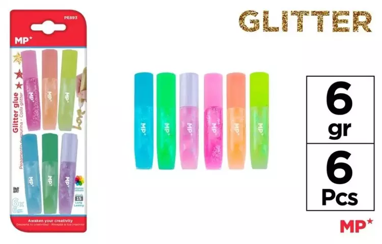 Klej brokatowy w płynie 6 kolorów - MP Main Paper