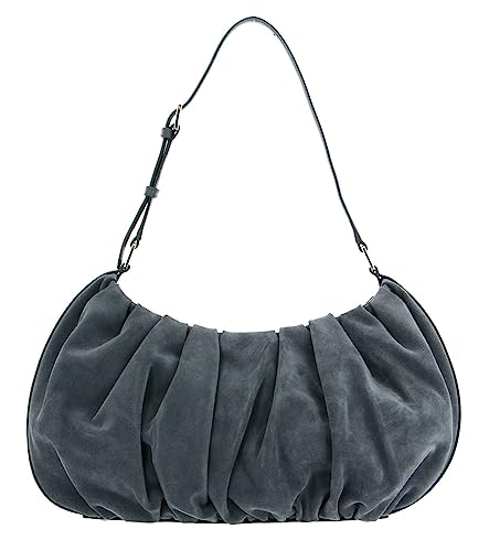 Mandarina Duck Velvet Plisse Hobo, Kobieta, London Fog