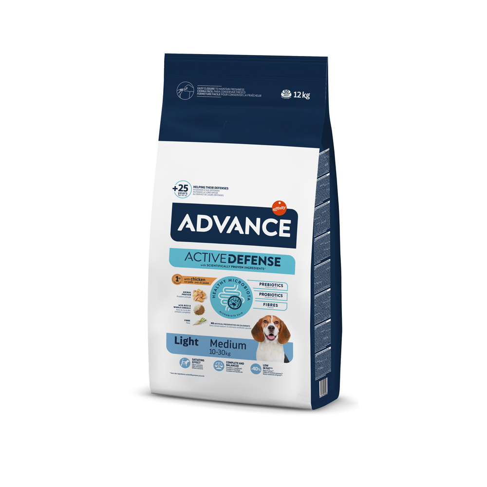 Advance Medium Light kurczak dla psów - 2 x 12 kg