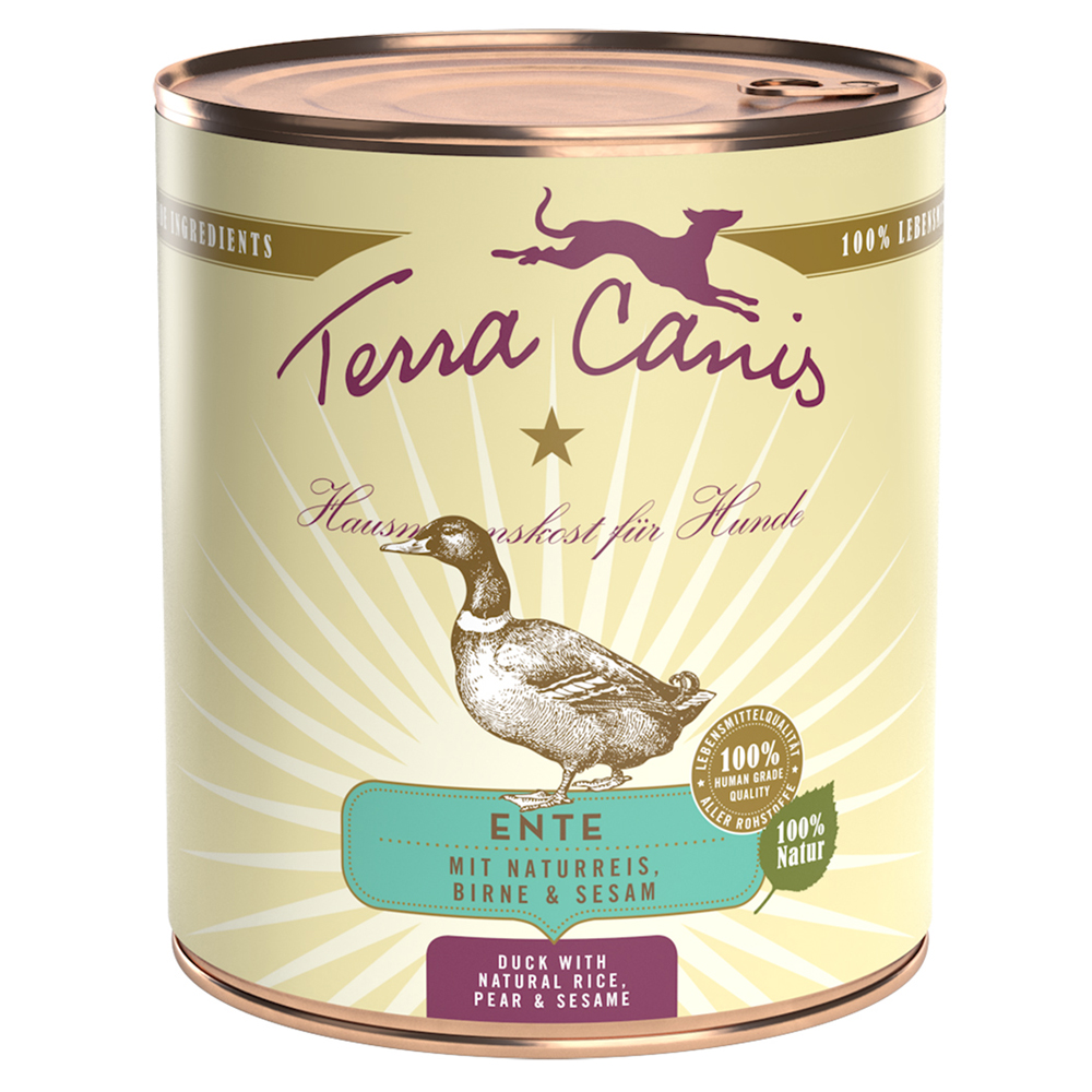 Terra Canis, 6 x 800 g - Kaczka z brązowym ryżem, burakiem, gruszką oraz sezamem