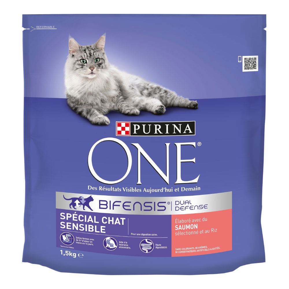 PURINA ONE Sensitive Cat Łosoś, ryż - 2 x 1,5 kg