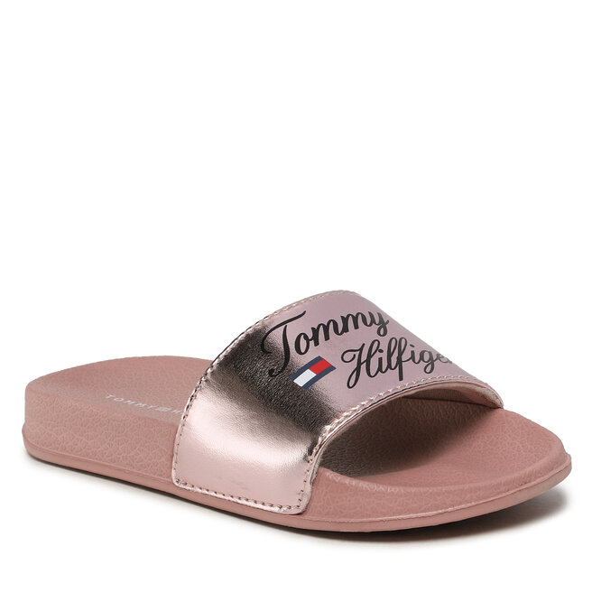 Klapki Tommy Hilfiger Logo Pool Slide T3A0-32799-1367 Rose Gold 341