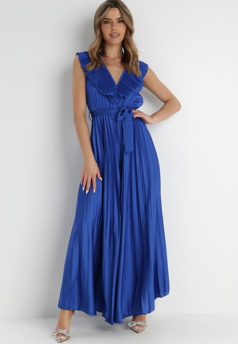 Granatowy Kombinezon Plisowany Actithoe