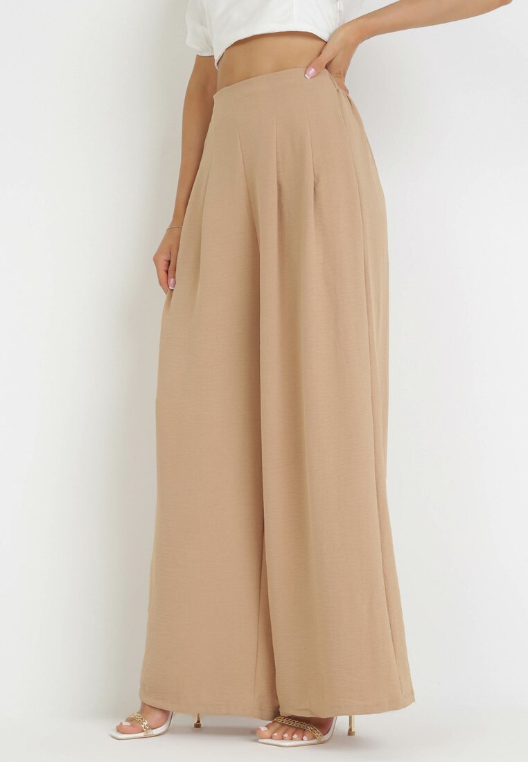 Beżowe Spodnie Harmiera