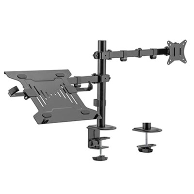 GEMBIRD BIURKOWE REGULOWANE RAMIĘ/UCHWYT Z RAMIENIEM NA MONITOR I PODSTAWKĄ NA NOTEBOOKA 17-32, 100X100MM, DO 9KG